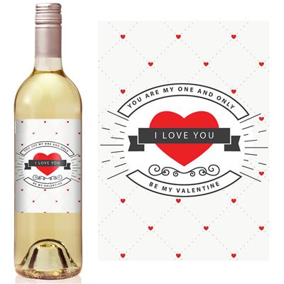 Bold Red Valentine Wine Label
