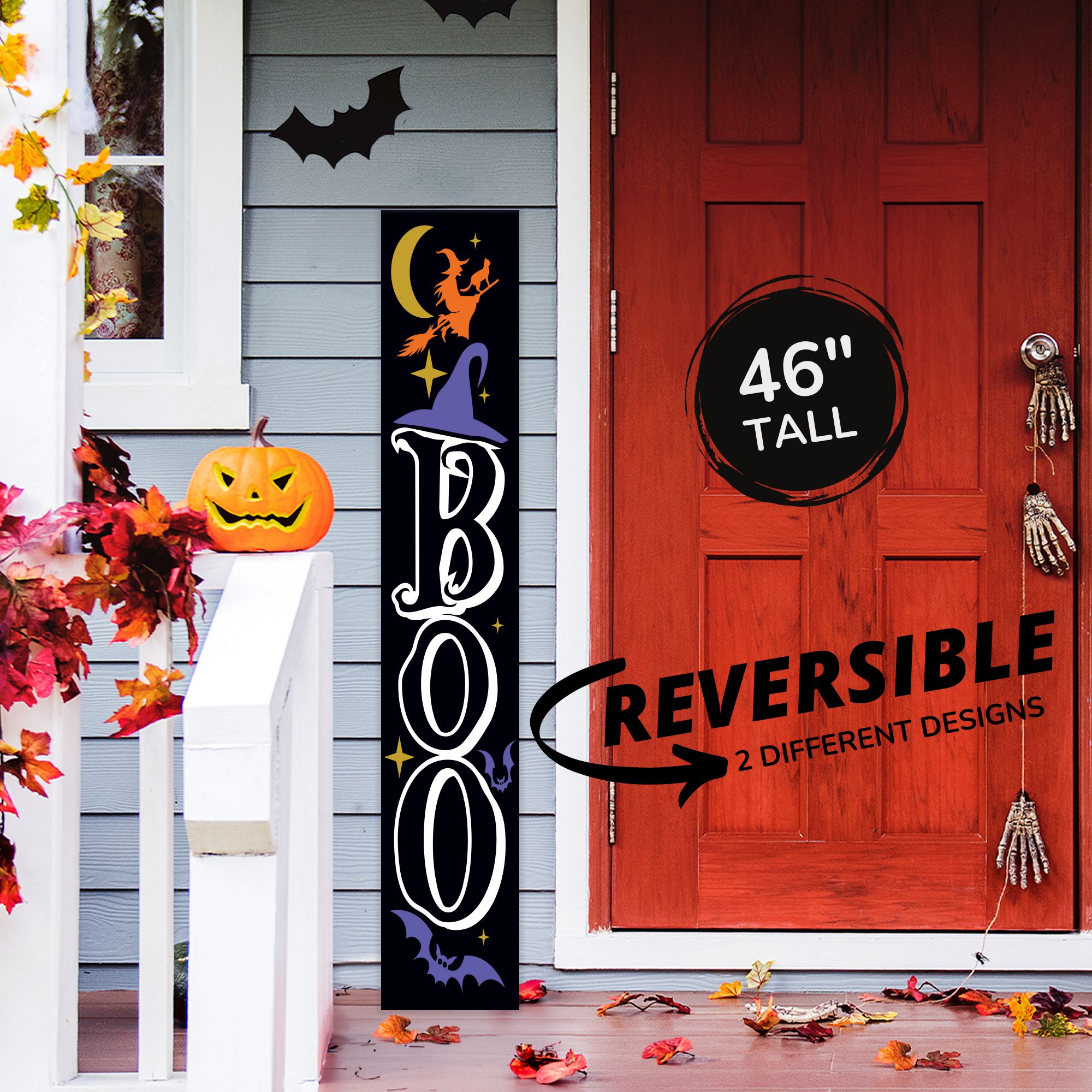 Reversible Fall Porch Leaner | Porch Leaner | Front Porch Leaner | Halloween Porch Leaner | Front Porch Sign good | Front Door Sign | Fall Sign