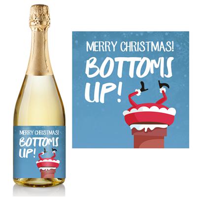 Bottoms Up Champagne Label
