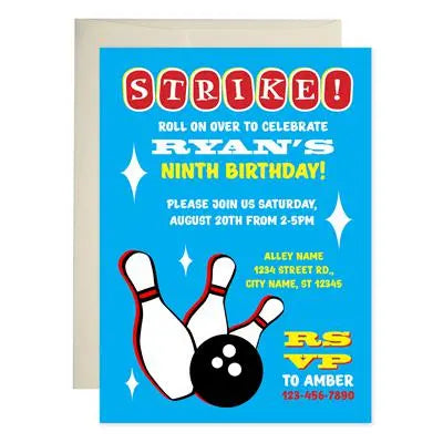 Bowling Birthday Invitations