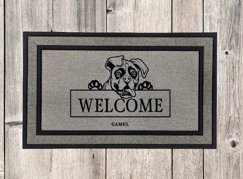 Boxer Dog Welcome Mat