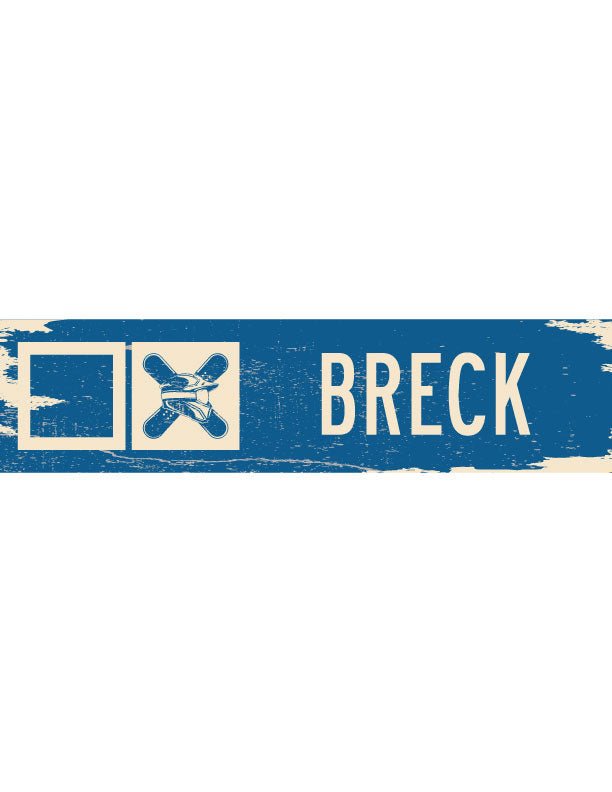 Breck Ski Trail Distressed Metal Sign