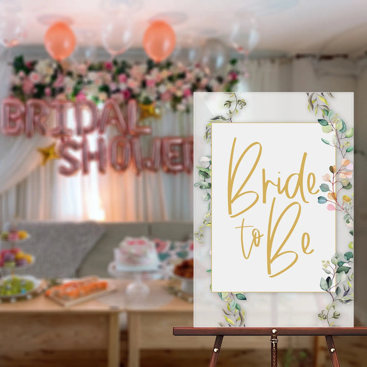 Floral Border Wedding Welcome Sign