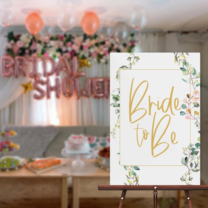 Floral Border Wedding Welcome Sign