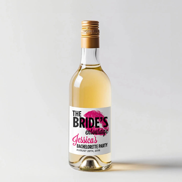 Bride's Entourage Bachelorette Mini Wine Label iCustomLabel