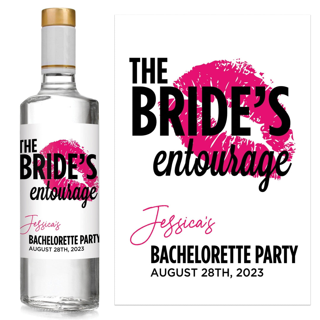 Brides Entourage Bachelorette Party Liquor Label