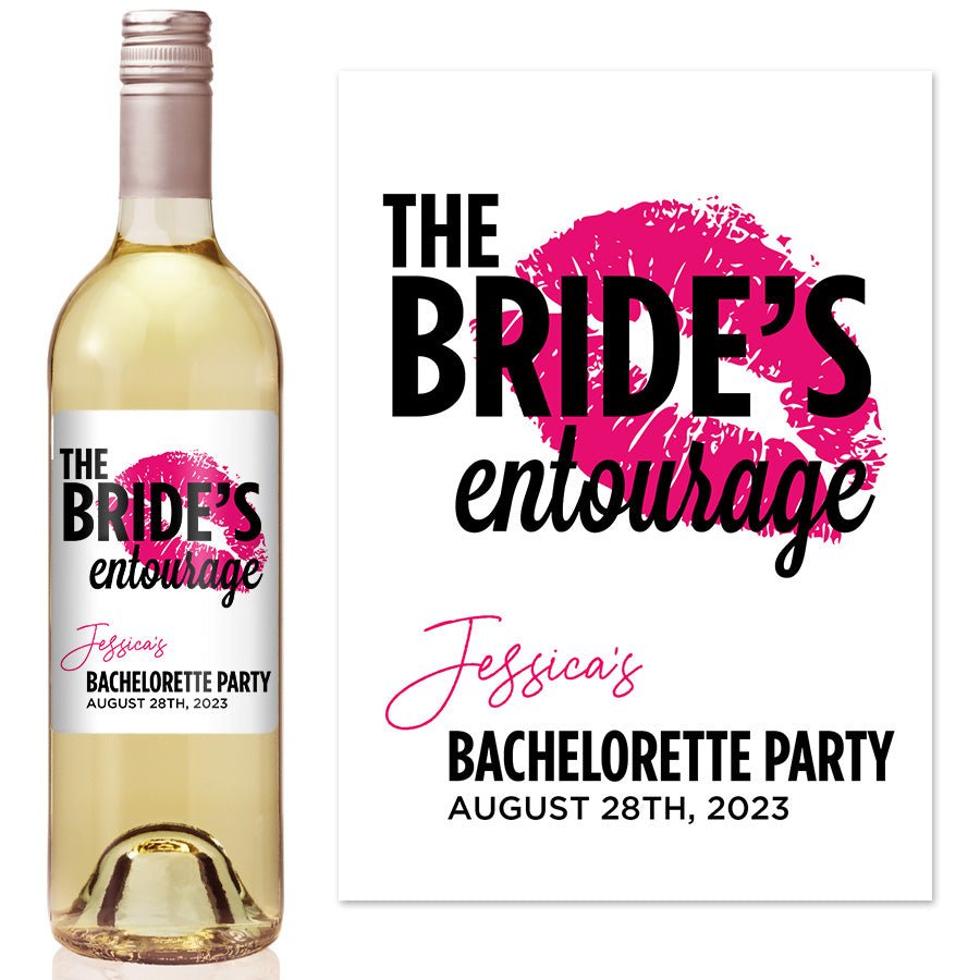 Brides Entourage Bachelorette Party Wine Label