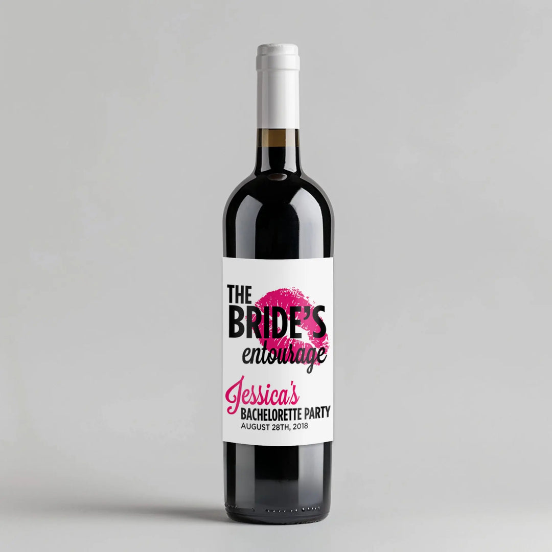 Brides Entourage Bachelorette Party Wine Label iCustomLabel