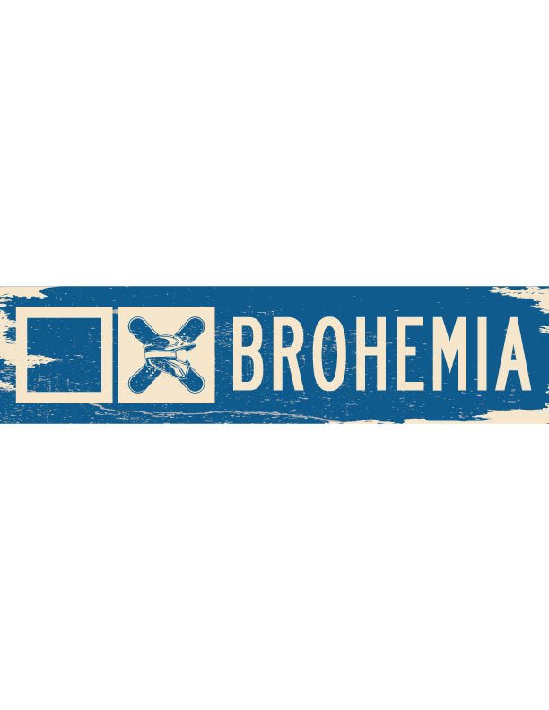 Brohemia Ski Trail Distressed Metal Sign