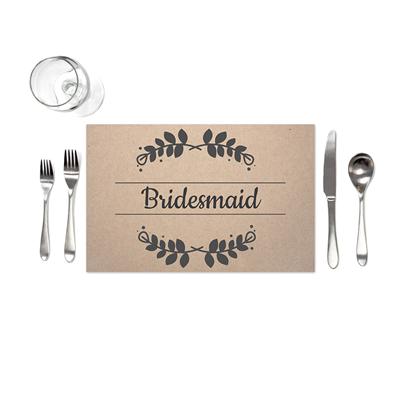 Brown Paper Names Placemats