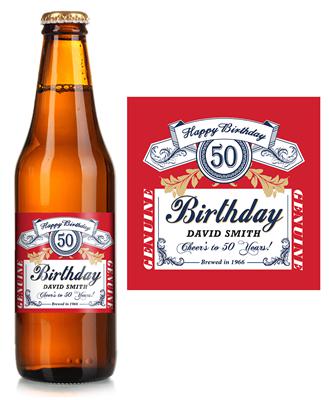 Budweiser Birthday Beer Label