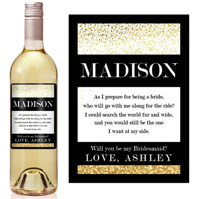By My Side Bridesmaid Wine Label