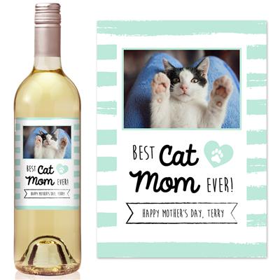 Cat Mom Wine Label
