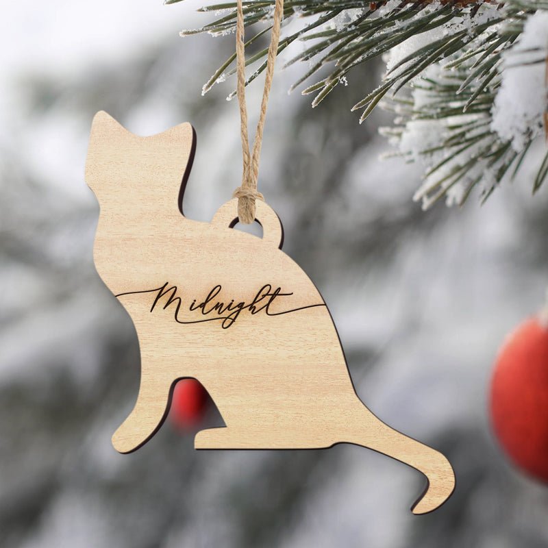 Cat silhouette Christmas Ornament