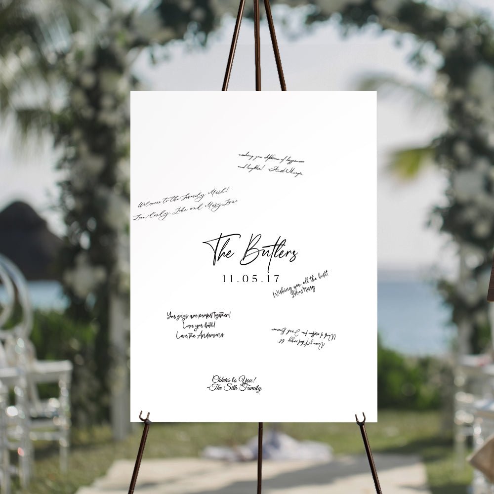 Centered Last Name Guest Book Sign