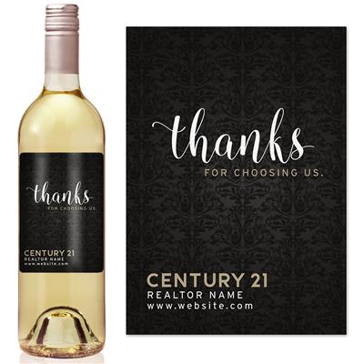 Century 21 Thanks Realtor Wine Label