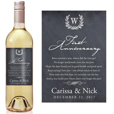 Chalkboard Anniversary Milestone Wine Label