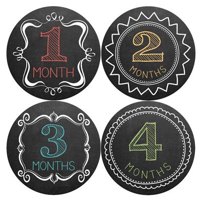 Chalkboard Baby Month Stickers
