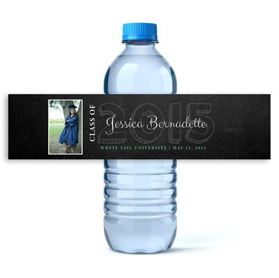 Chalkboard Graduation Water Bottle Labels
