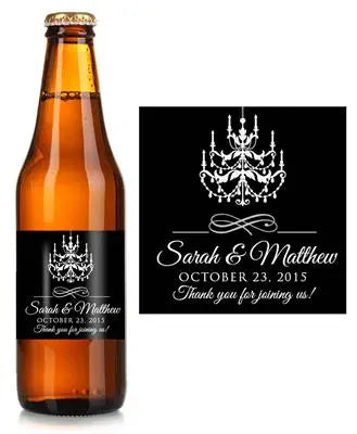 Chandelier Wedding Beer Label