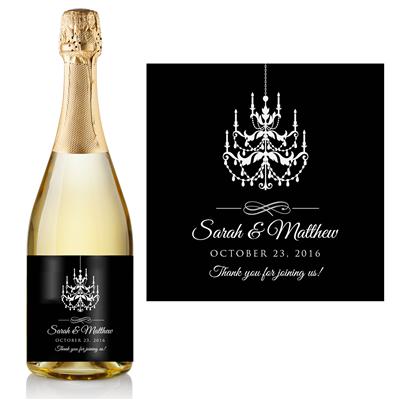 Chandelier Wedding Champagne Label