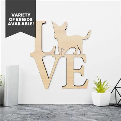 Chiweenie Dog Wood Love Sign