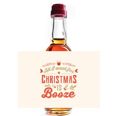 Christmas Booze Mini Liquor Label