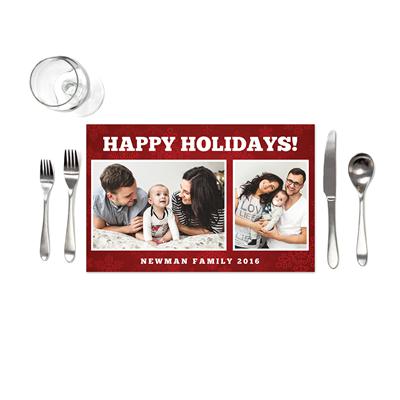 Christmas Photo Red Background Placemats