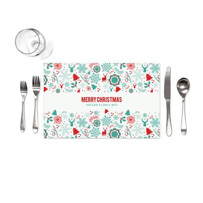 Christmas Red Teal Pattern Placemats
