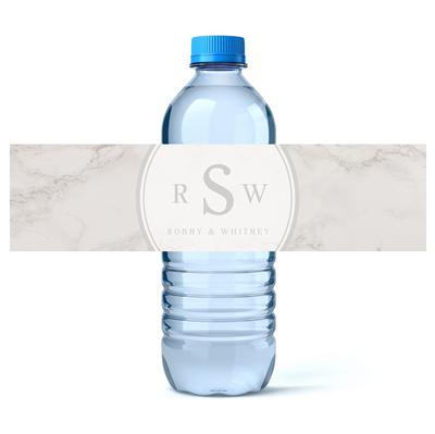 Circle Initials Monogram Water Bottle Labels