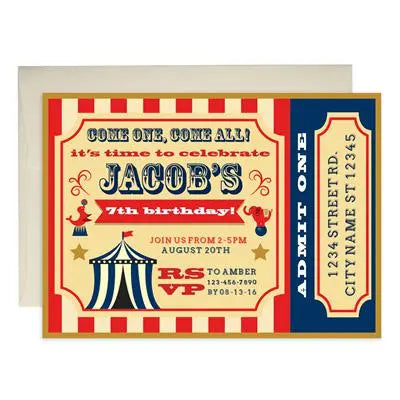 Circus Birthday Invitations