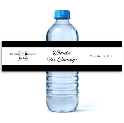Classic Thanks Wedding Water Bottle Labels
