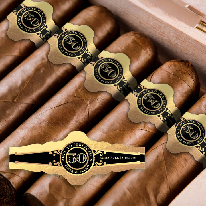 Classy Birthday Cigar Bands iCustomLabel