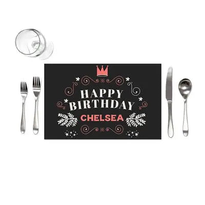 Classy Black Birthday Placemats