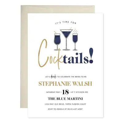 Cocktails Bachelorette Party Invitations