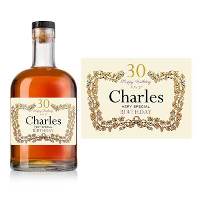 Cognac Birthday Liquor Label