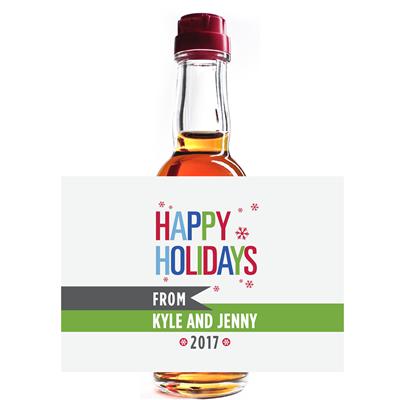 Colorful Christmas Mini Liquor Label