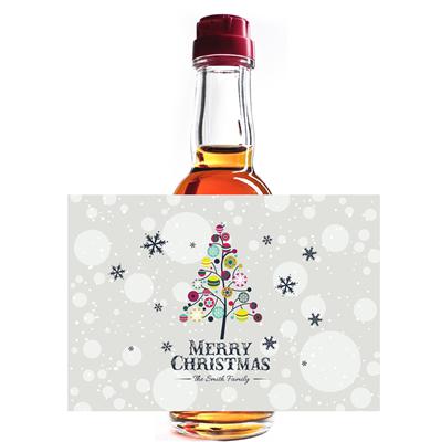 Colorful Christmas Tree Mini Liquor Label