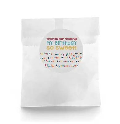 Colorful Dots Birthday Favor Labels