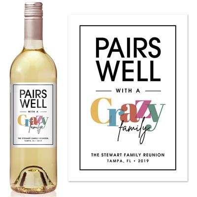 Colorful Family Reunion Wine Label