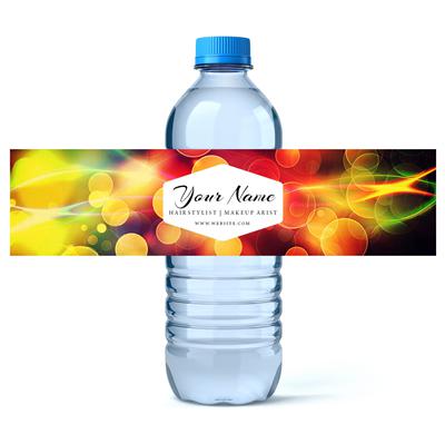 Colorful Hair Stylist Water Bottle Labels