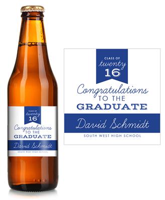 Congrats Flag Graduation Beer Label