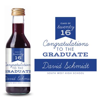 Congrats Flag Graduation Mini Wine Label