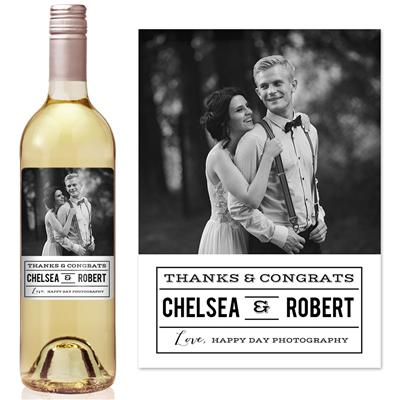 Congrats Thanks White Box Wine Label