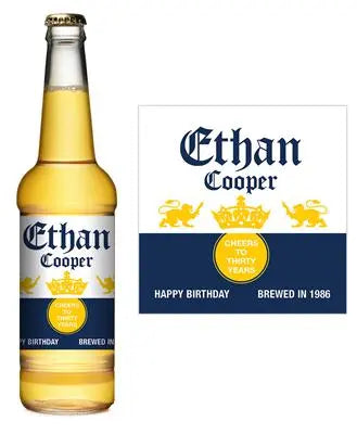 Corona Extra Birthday Beer Label