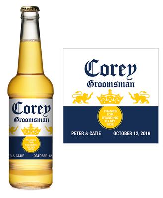 Corona Extra Groomsman Beer Label