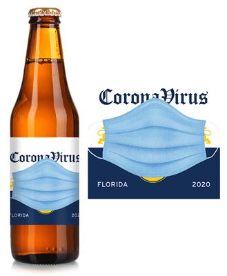 Corona Virus Mask Beer Label