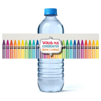 Crayon Graduation Water Bottle Labels