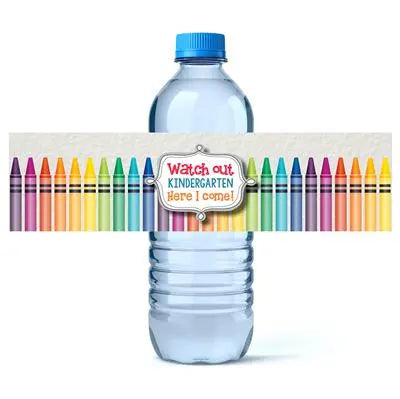 Crayon Graduation Water Bottle Labels