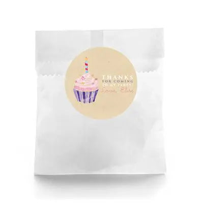 Cute Cupcake Birthday Favor Labels